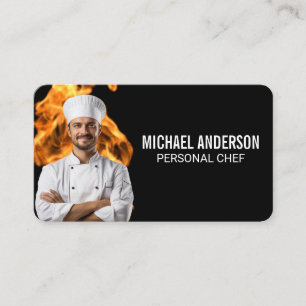 Fire Flame Smiling Chef Kultur Visitkort