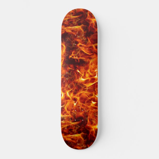 Fire Flames Inferno Mönster Mini Skateboard Bräda 18,5 Cm (Framsida)