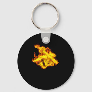Fire Forging Flames Forge Hammer Nyckelring