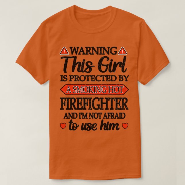 Fire Girlkompis Red Line Girlkompis från brandman T Shirt (Design framsida)
