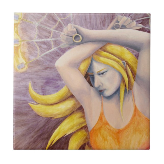 Fire Goddess Dancing Ceramic Tile Kakelplatta (Framsidan)