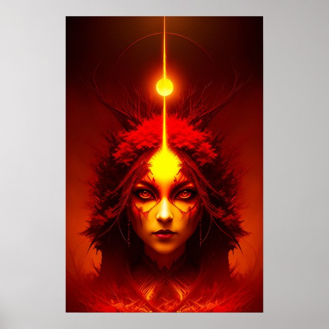 Fire Goddess Fantasy Art Poster (Framsidan)