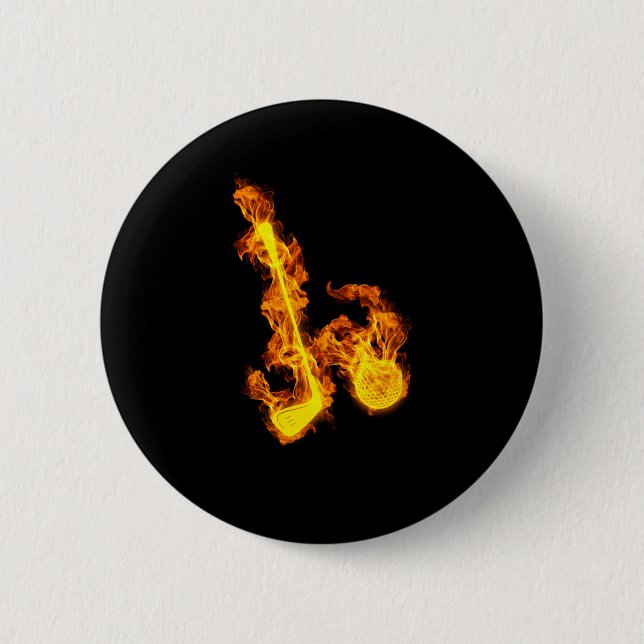 Fire Golf Flames Golf Boll Golfer Knapp (Framsida)