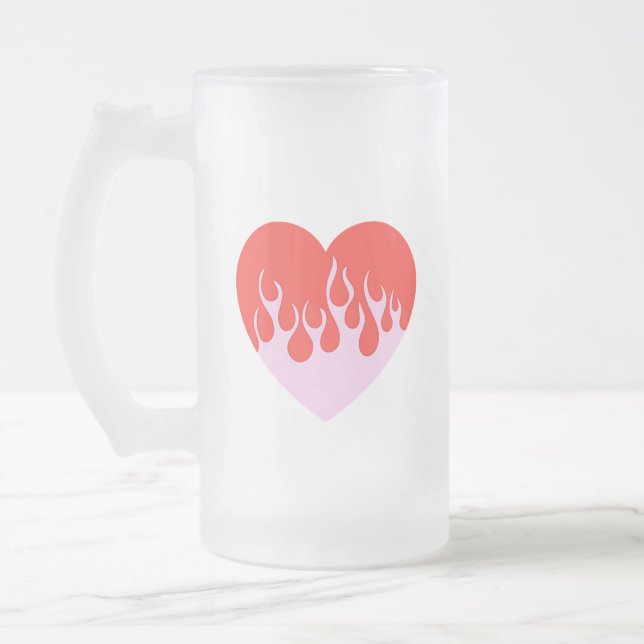 Fire Heart Frostat Ölglas (Vänster)