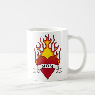 Fire Heart Mamma Tattoo Kaffemugg