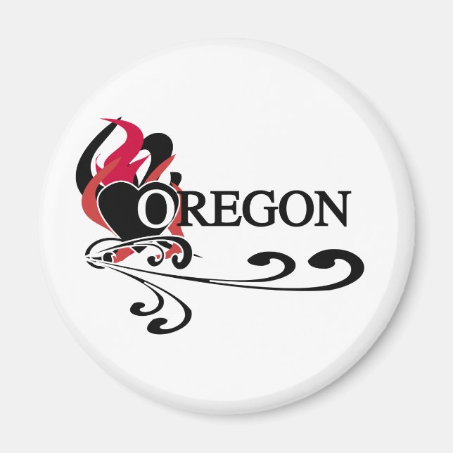 Fire Heart Oregon Magnet (Framsidan)