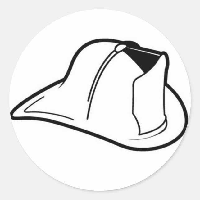 Fire Helmet Sticker Runt Klistermärke (Framsida)