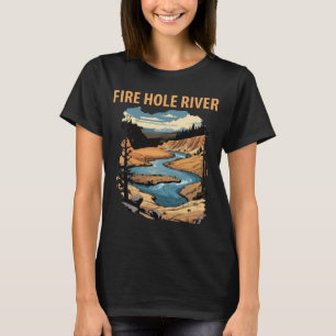 Fire Hole River Yellowstone Guld Resa T Shirt