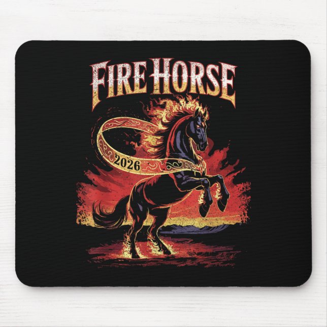 Fire Horse 2026 Zodiac Art Chinese New Year  Musmatta (Framsidan)