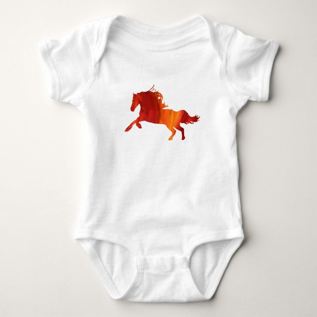 Fire Horse Baby Bodydress T Shirt (Framsida)