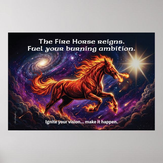 Fire Horse "Burning Ambition" Wall Poster (Framsidan)