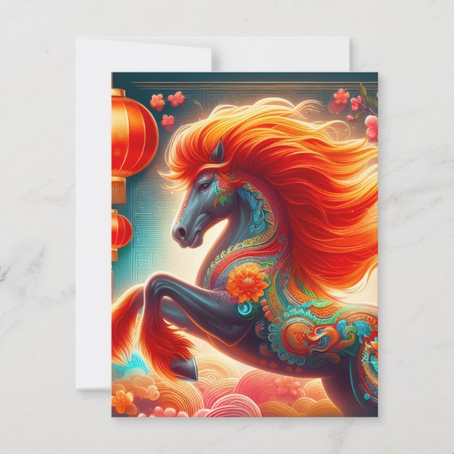 Fire Horse Julkort (Framsida)