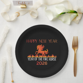 Fire Horse Paper Plate