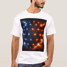 Fire & Ice Energisfär – Geometriskt Ljusgaller El T Shirt