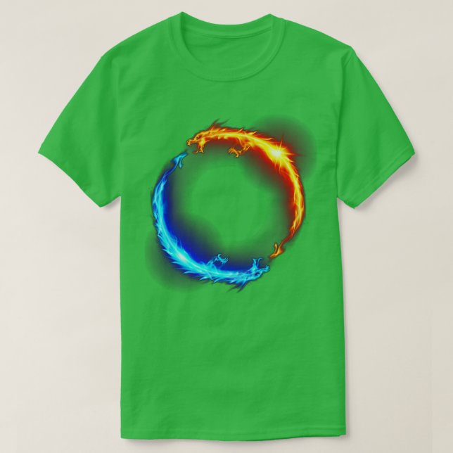 Fire Ice Ring Dueling Dragons Fantasy Ofinity Mys T Shirt (Design framsida)