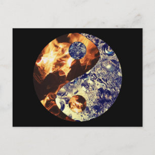 Fire & Ice Yin Yang Postcard Vykort