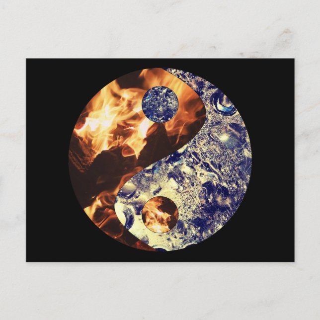 Fire & Ice Yin Yang Postcard Vykort (Framsida)