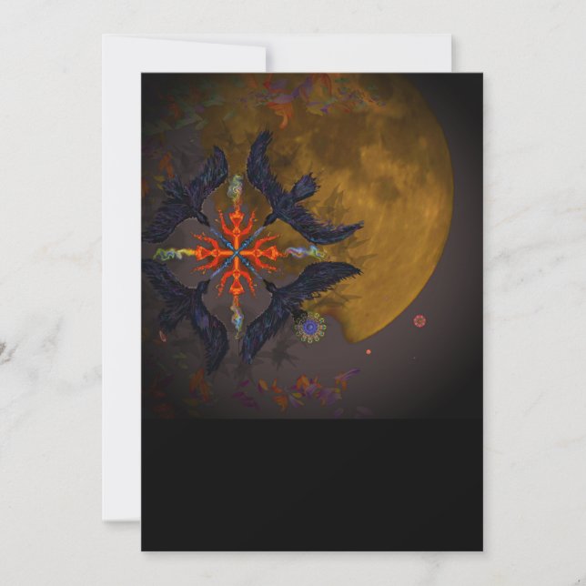 Fire inslag digital surreal julkort (Framsida)