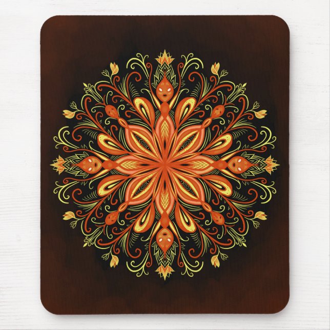 Fire Inslag Flame Mandala Musmatta (Framsidan)