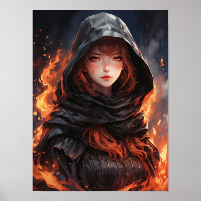 Fire Inslag Girl Poster (Framsidan)