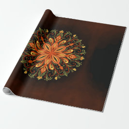 Fire Inslag Mandala - Kaleidoscopic Flame Creatur Presentpapper