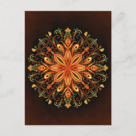 Fire Inslag Mandala - Kaleidoscopic Flame Creatur Vykort