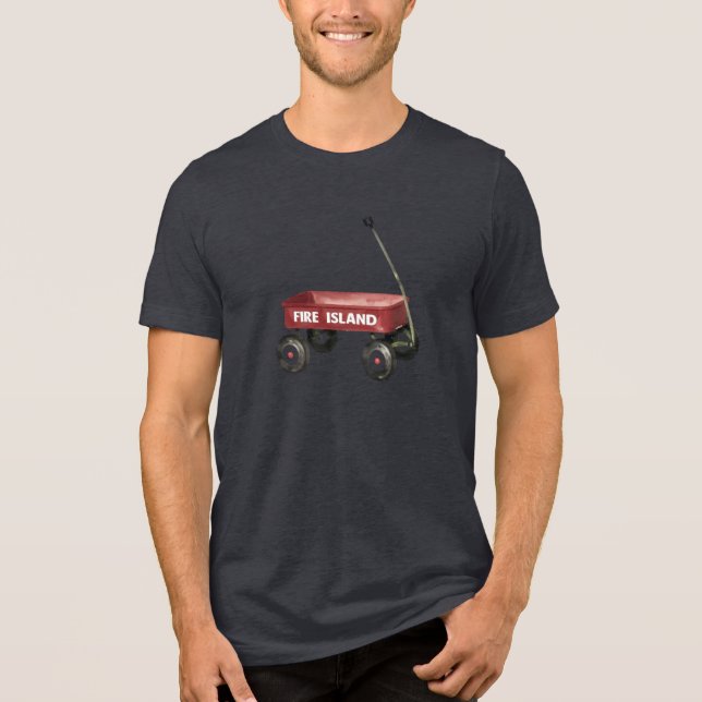 Fire Island akvarell röd vagn Long Island NY T Shirt (Framsida)