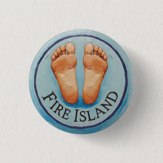 Fire Island barefoot & fancy free Funny flair NY Knapp (Framsida)