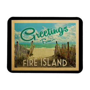 Fire Island Beach Vintage resor Magnet
