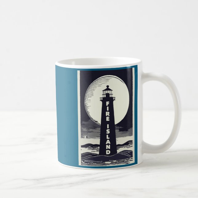 Fire Island fyr New York Moon  Kaffemugg (Höger)