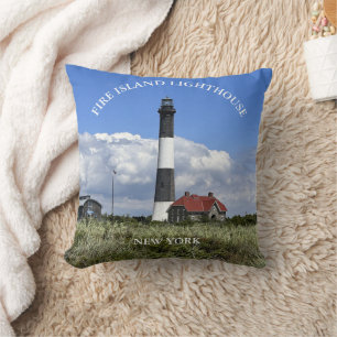 Fire Island fyr New York Round Dekorativ kudde
