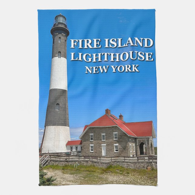 Fire Island fyr, New York Tea Towel Kökshandduk (Vertikal)