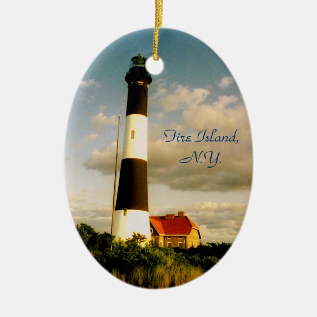 'Fire Island fyr vid Sunset' Ornament (Framsidan)
