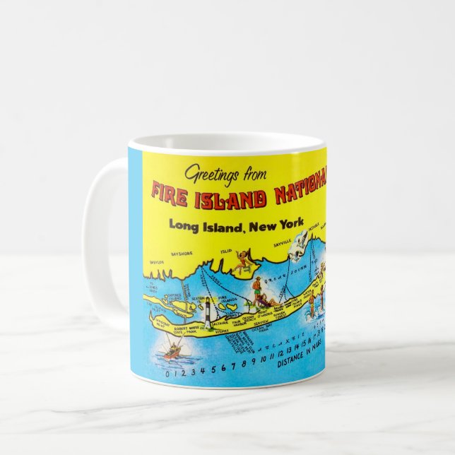 Fire Island Karta  Kaffemugg (Framsida vänster)