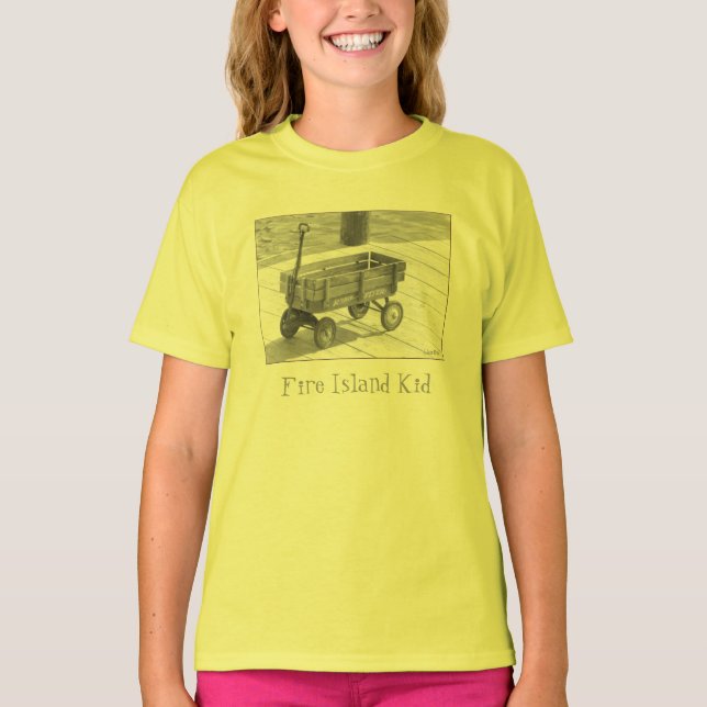 'Fire Island Kid' Vintage Wagon Barn T-shirt (Framsida)