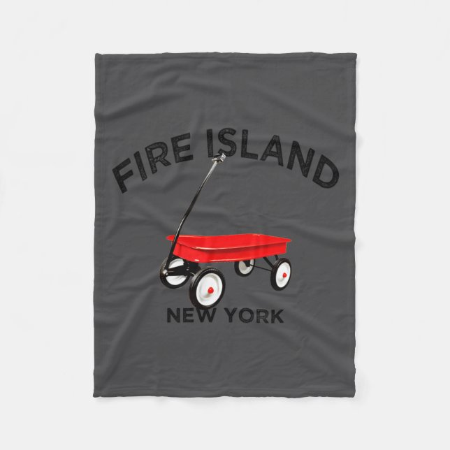 Fire Island Large Version Red Wagon Long Island Ny Fleecefilt (Framsidan)