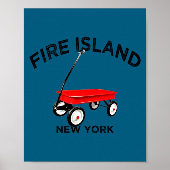 Fire Island Large Version Red Wagon Long Island Ny Poster (Framsidan)