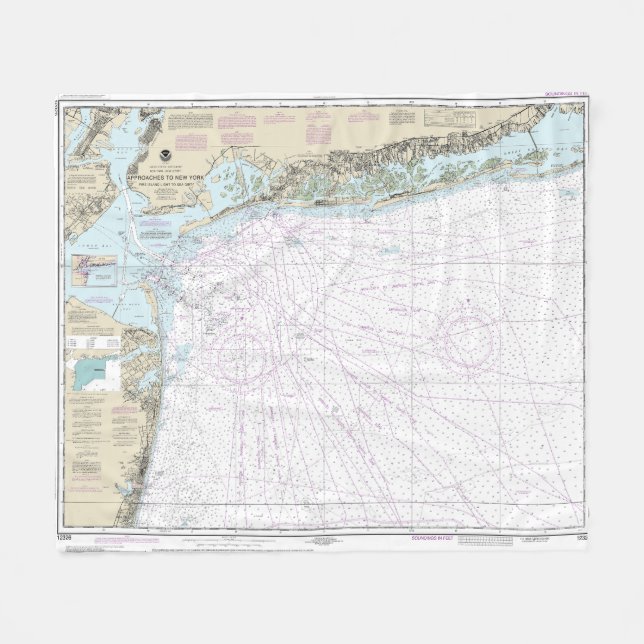 Fire Island Light to Sea Girt Nautical Chart 12326 Fleecefilt (Framsidan (Horisontell))