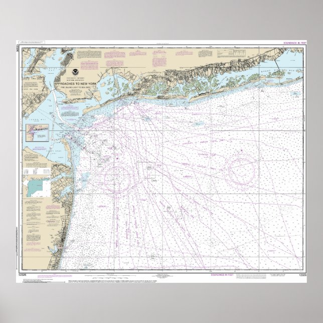 Fire Island Light to Sea Girt Nautical Chart 12326 Poster (Framsidan)