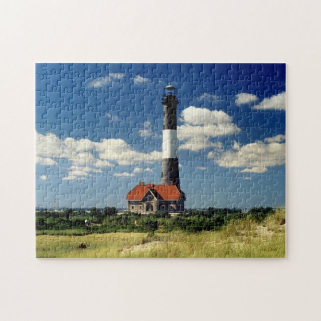 Fire Island Lighthouse Jigszle Puzzle Pussel (Horisontell)