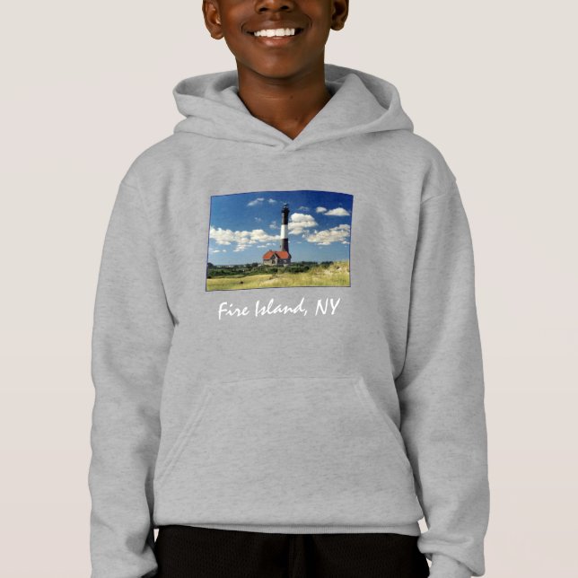 Fire Island Lighthouse Kids' Hoodie Sweatshirt T Shirt (Framsida)