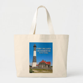 Fire Island Lighthouse, New York Large Tote Bag Jumbo Tygkasse