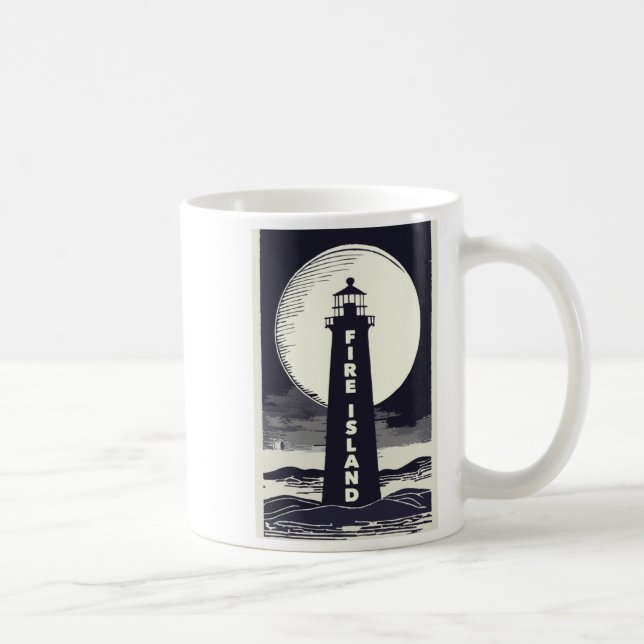 Fire Island Lighthouse New York Moon  Kaffemugg (Höger)