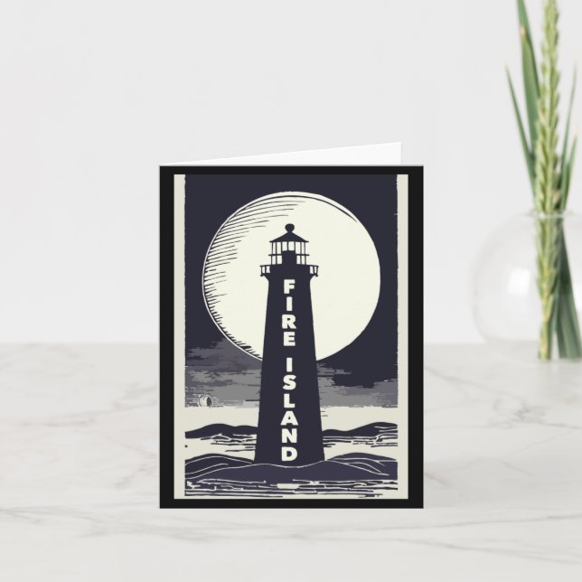 Fire Island Lighthouse New York Moon  Kort (Framsida)