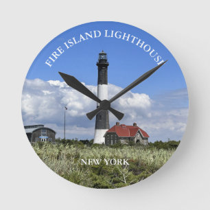 Fire Island Lighthouse, New York Round Clock Rund Klocka