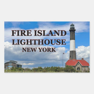 Fire Island Lighthouse, New York Stickers Rektangulärt Klistermärke