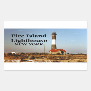 Fire Island Lighthouse, New York Stickers Rektangulärt Klistermärke