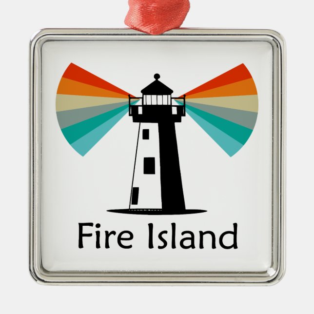 Fire Island Lighthouse Rainbow Julgransprydnad Metall (Framsidan)