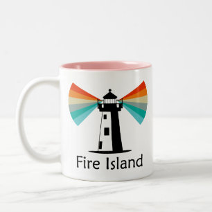 Fire Island Lighthouse Rainbow Två-Tonad Mugg