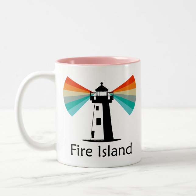 Fire Island Lighthouse Rainbow Två-Tonad Mugg (Vänster)